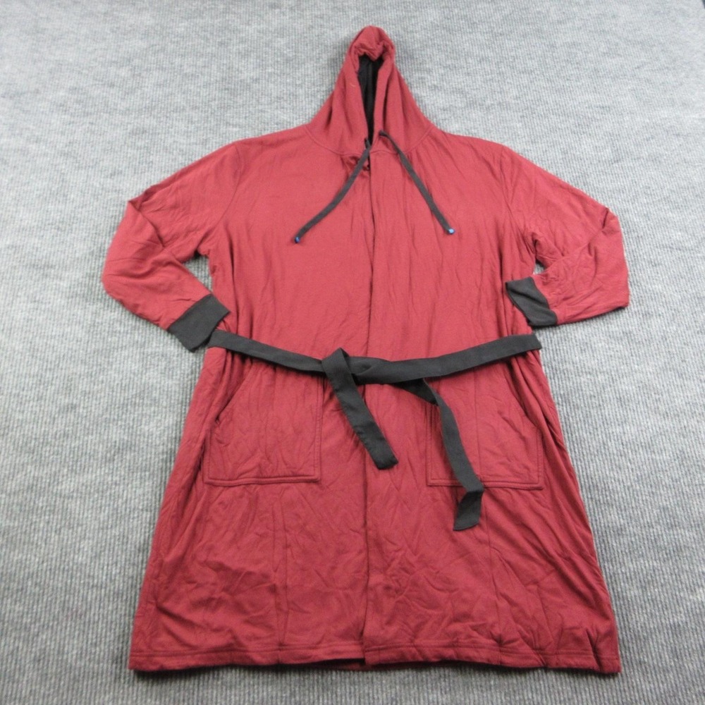 DudeRobe Robe Mens L Red Hooded Belted Polycotton Jersey Lightweight NWT